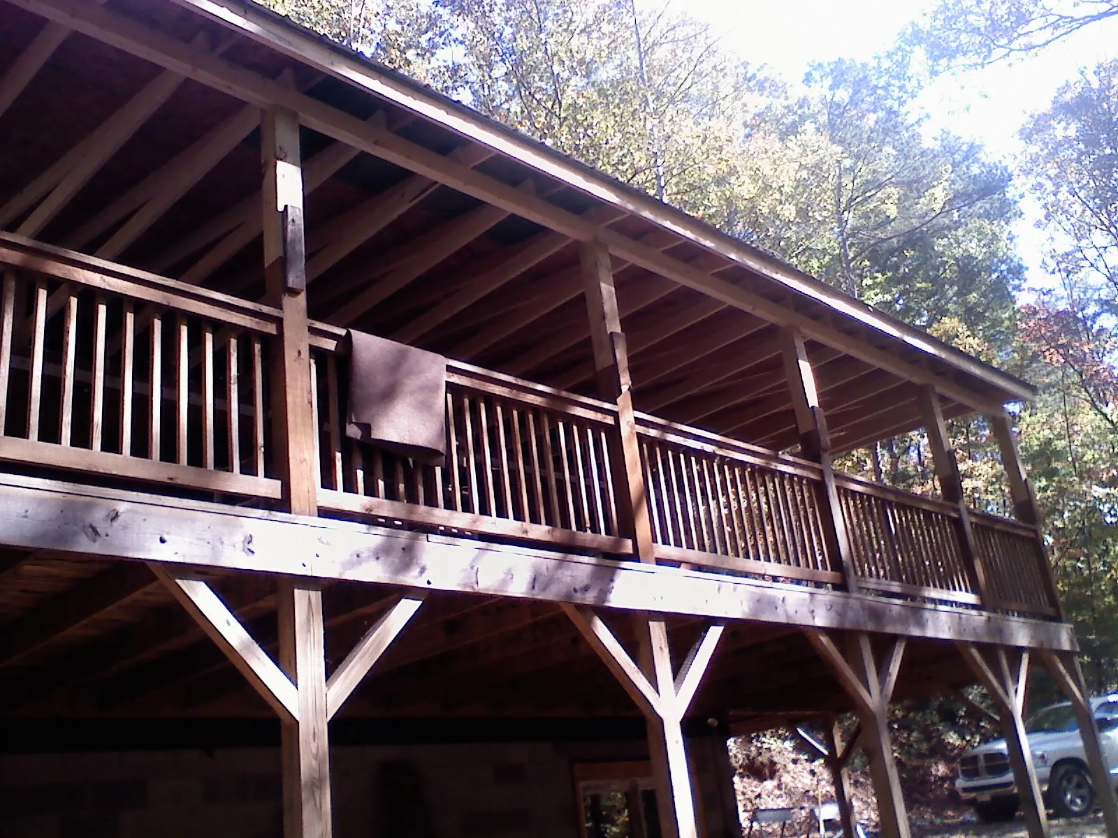 Timber framing under a new elevated porch and deck — Roof Leak Repair in Apple Valley by Roofing Brothers